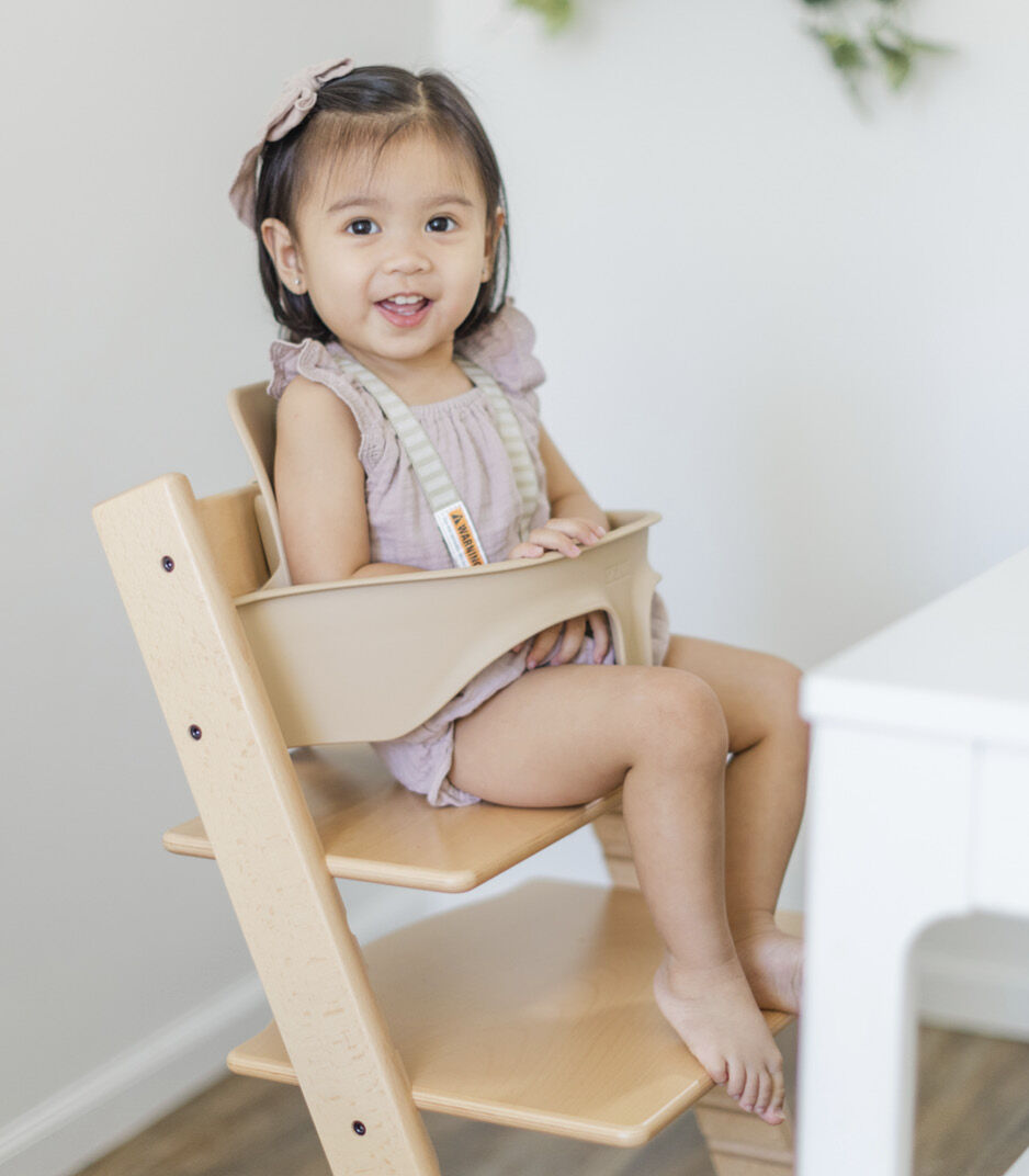 Tripp Trapp®® High Chair, Natural. Baby Set. US variant with Harness.